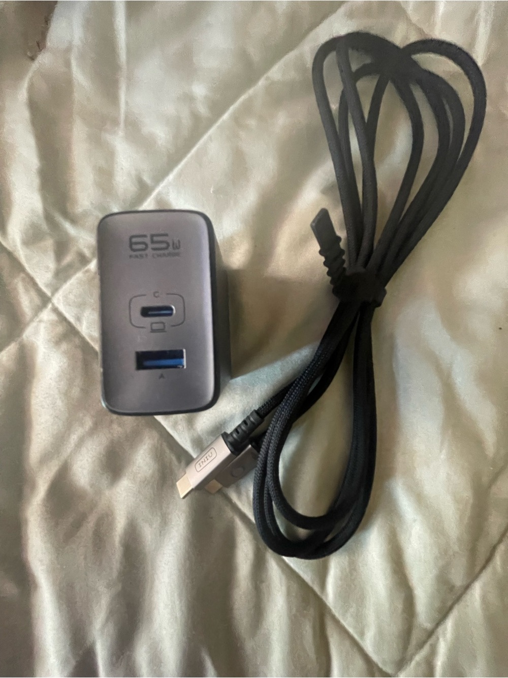 65W USB-C PD and USB-A Fast Charger - Grey